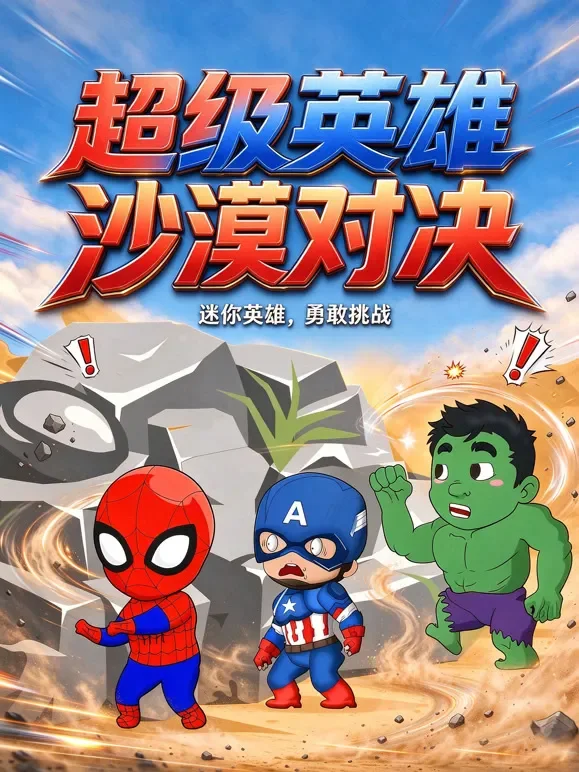 超级英雄沙漠对决动漫海报
