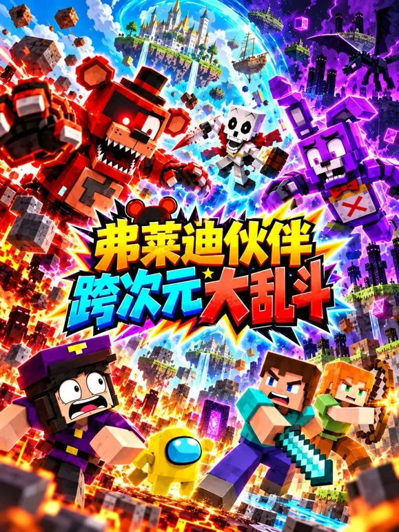弗莱迪伙伴跨次元大乱斗动漫海报