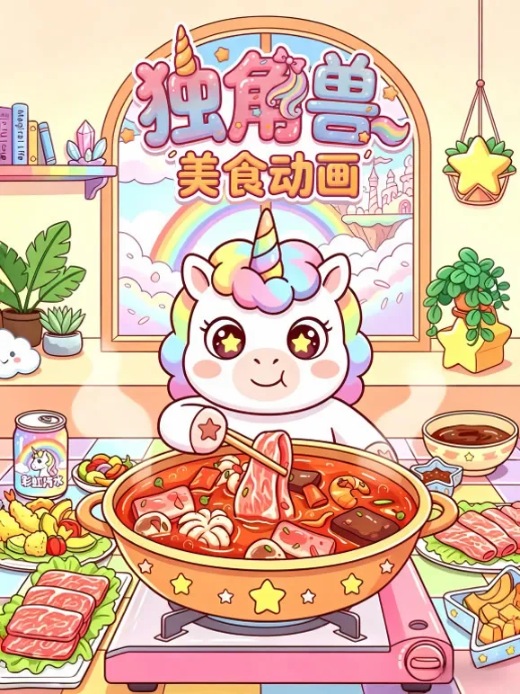 独角兽美食动画动漫海报