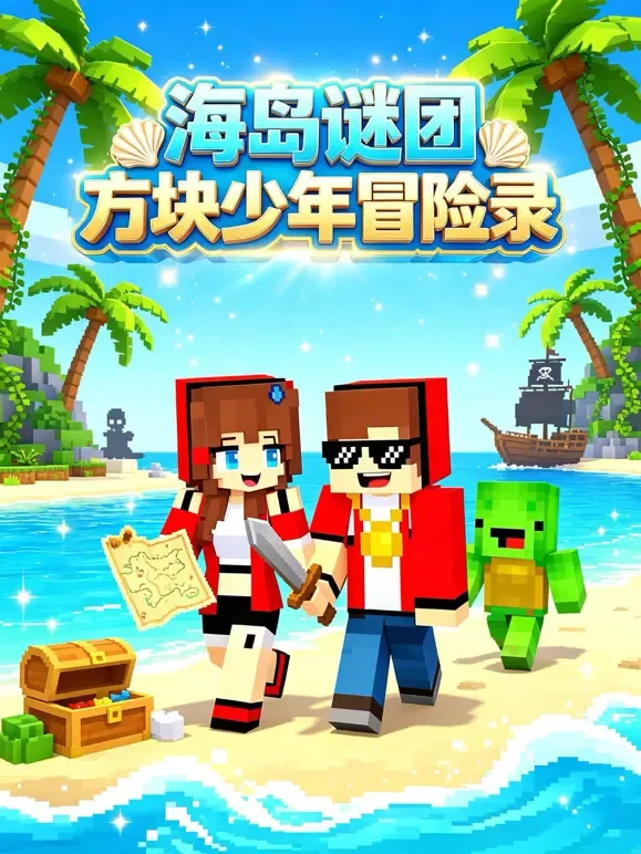 海岛谜团：方块少年冒险录动漫海报