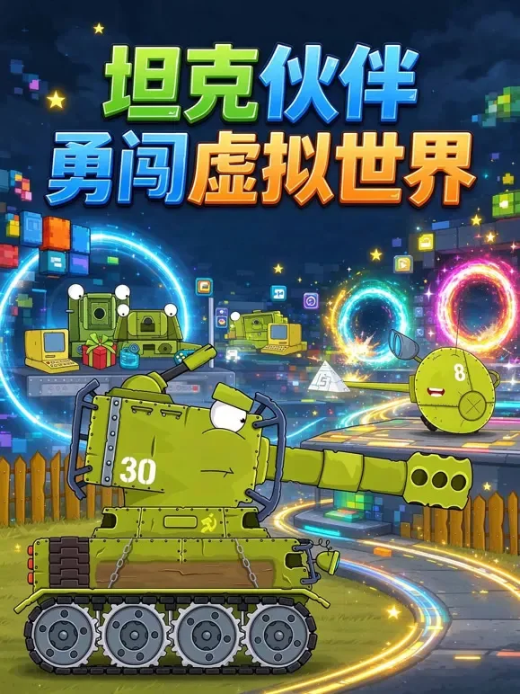 坦克伙伴勇闯虚拟世界动漫海报
