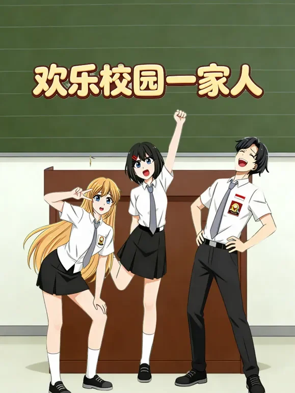 欢乐校园一家人  动态漫画动漫海报