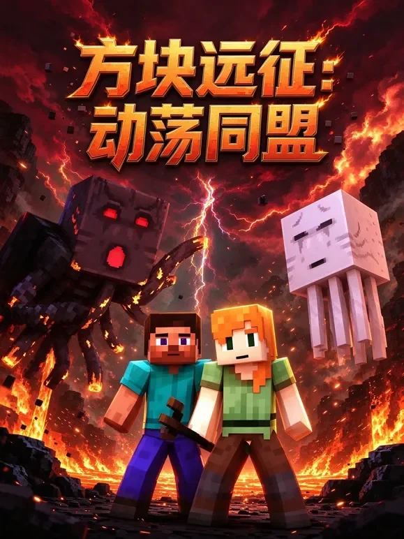 方块远征：动荡同盟动漫海报