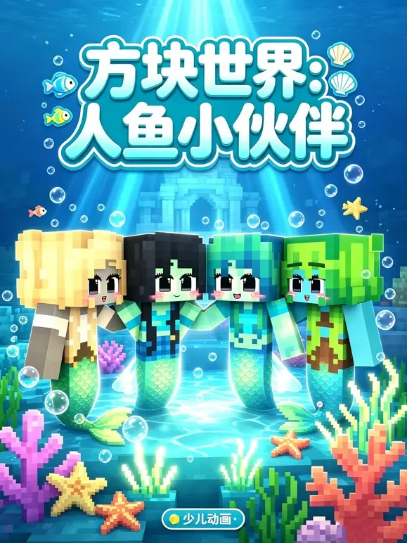 方块世界：人鱼小伙伴动漫海报