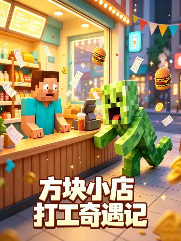 方块小店打工奇遇记动漫海报