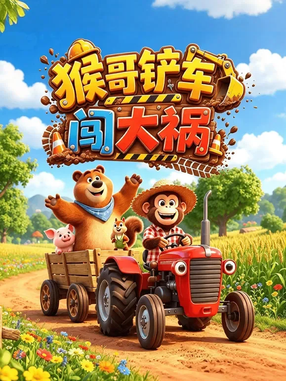 猴哥铲车闯大祸动漫海报