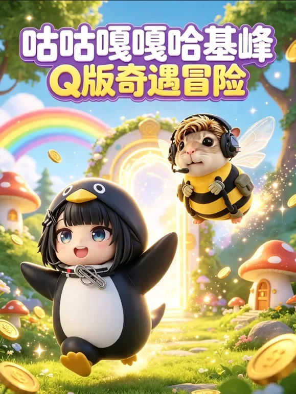 咕咕嘎嘎哈基蜂Q版奇遇冒险动漫海报