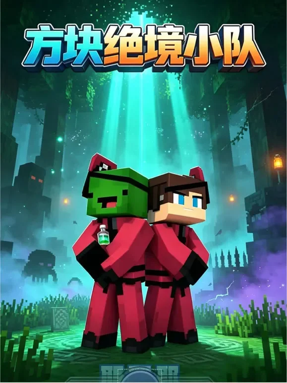 方块绝境小队动漫海报