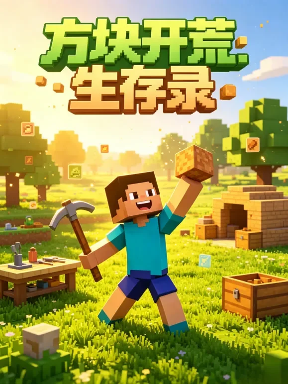 方块开荒生存录动漫海报