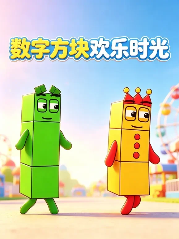 数字方块欢乐时光动漫海报