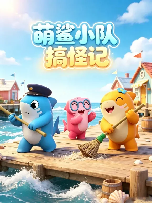萌鲨小队搞怪记动漫海报