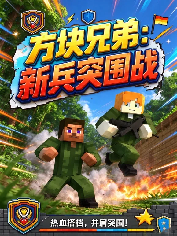 方块兄弟：新兵突围战动漫海报