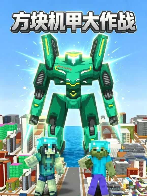 方块机甲大战动漫海报