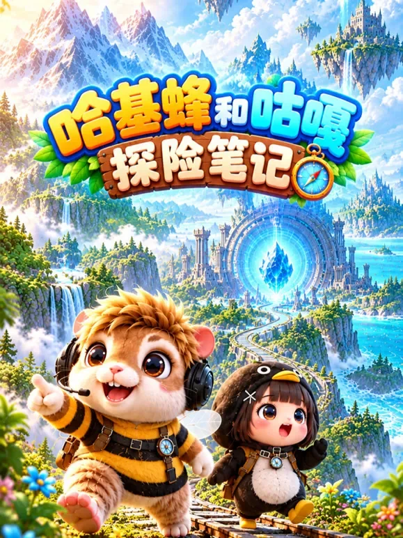 哈基蜂和咕嘎探险笔记。动漫海报
