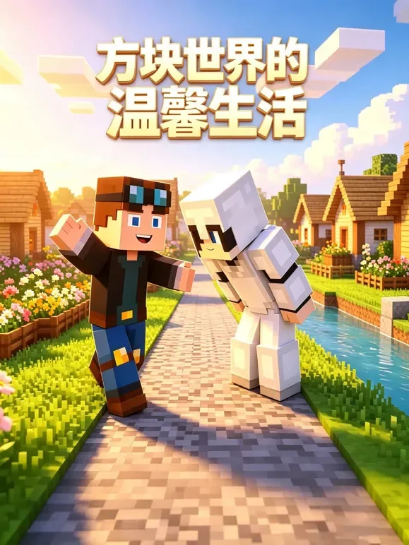 方块世界的温馨生活动漫海报