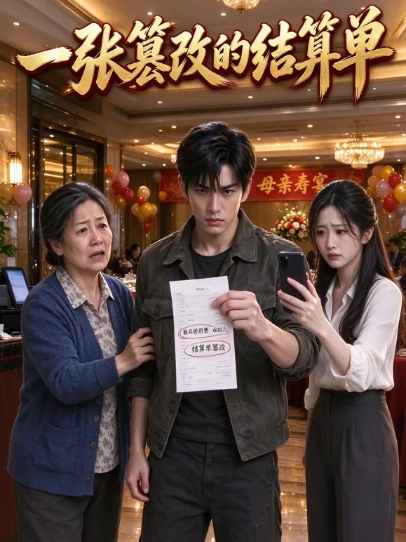 一张篡改的结算单动漫海报