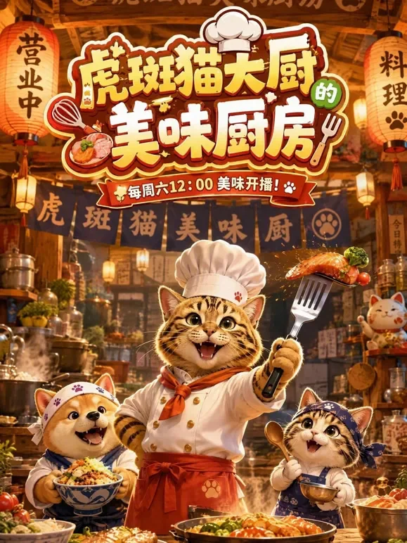虎斑猫大厨的美味厨房动漫海报