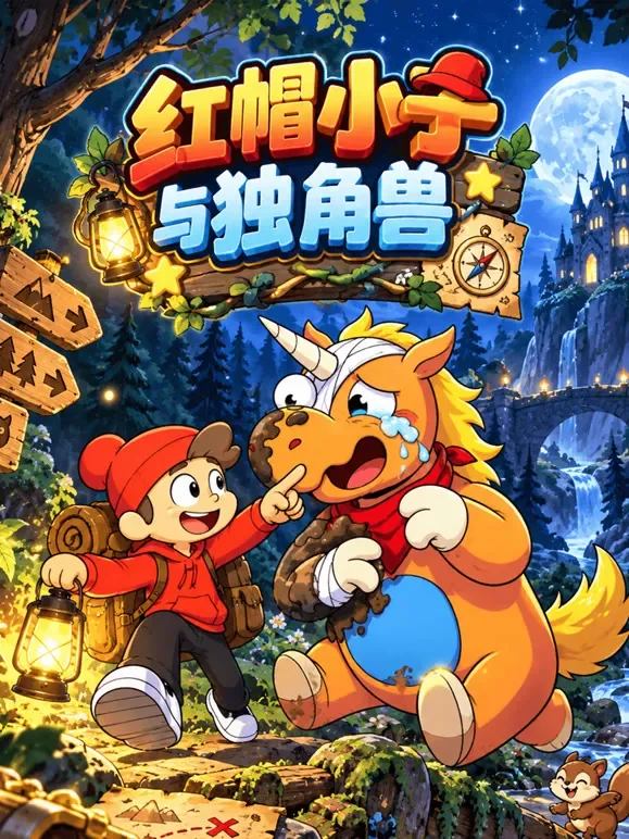 红帽小子与独角兽动漫海报