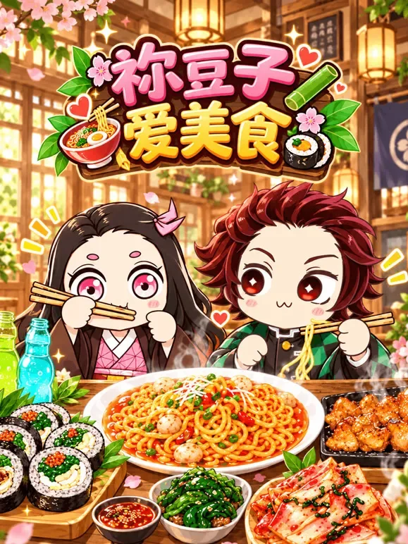 祢豆子爱美食动漫海报