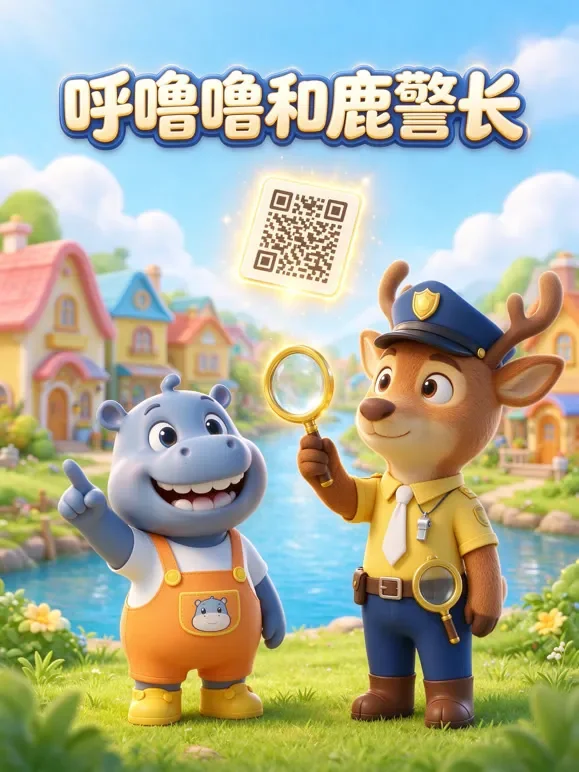 呼噜噜和鹿警长动漫海报