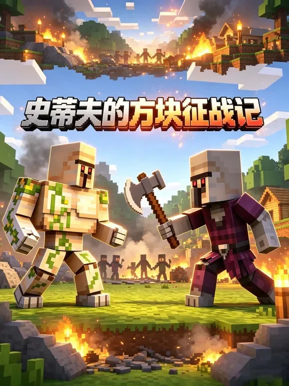 史蒂夫的方块征战记动漫海报