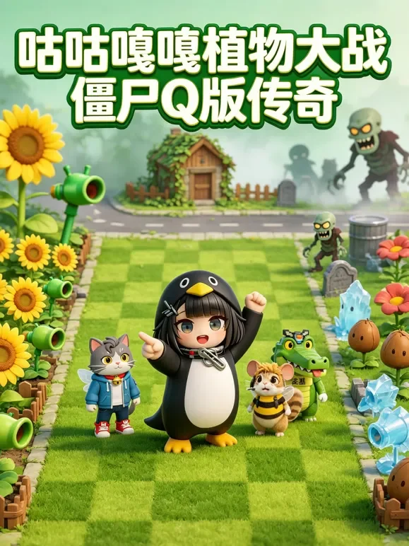 咕咕嘎嘎植物大战僵尸Q版传奇动漫海报