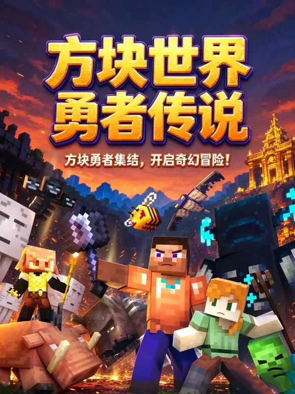 方块世界勇者传说动漫海报