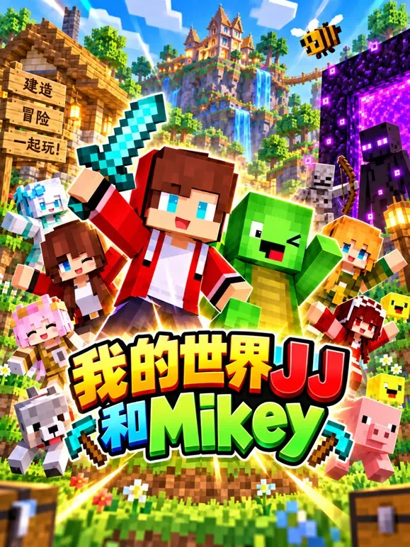 我的世界JJ 和Mikey动漫海报