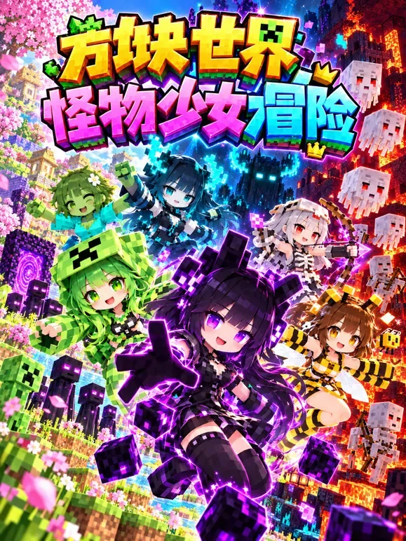 方块世界怪物少女大冒险动漫海报