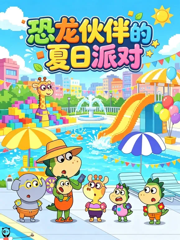 恐龙伙伴的夏日派对动漫海报