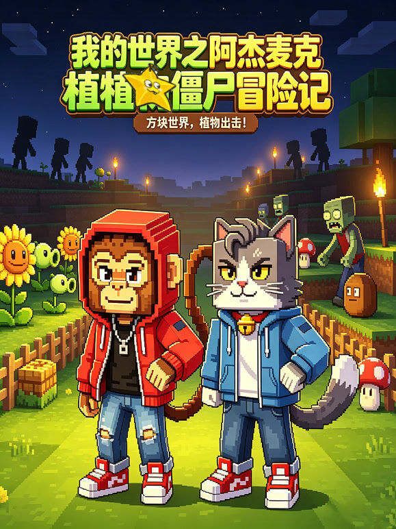 我的世界之阿杰麦克植物僵尸冒险记