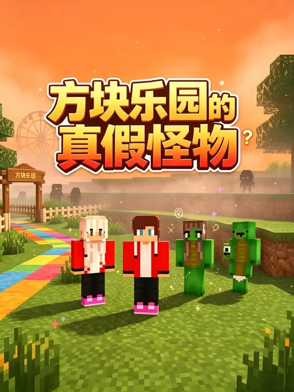 方块乐园的真假怪物动漫海报