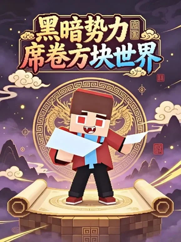 黑暗势力席卷方块世界动漫海报