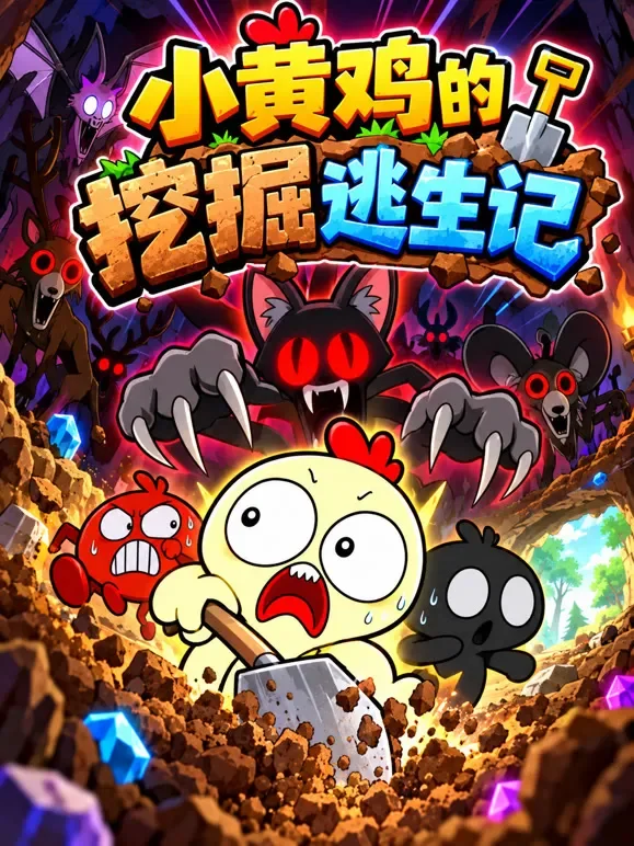 小黄鸡的挖掘逃生记动漫海报