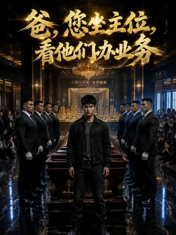 爸，您坐主位，看他们办业务动漫海报