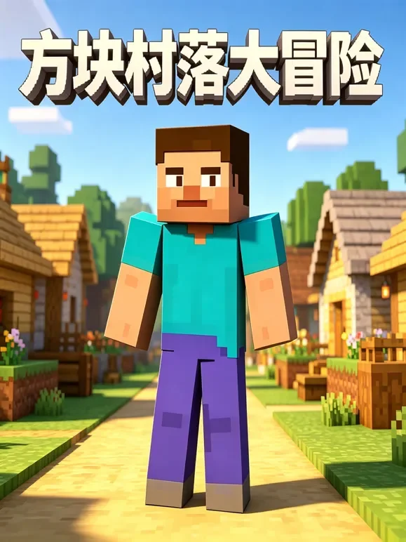 方块村落大冒险动漫海报