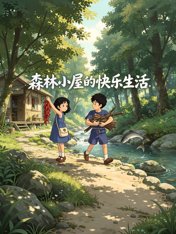 森林小屋的快乐生活