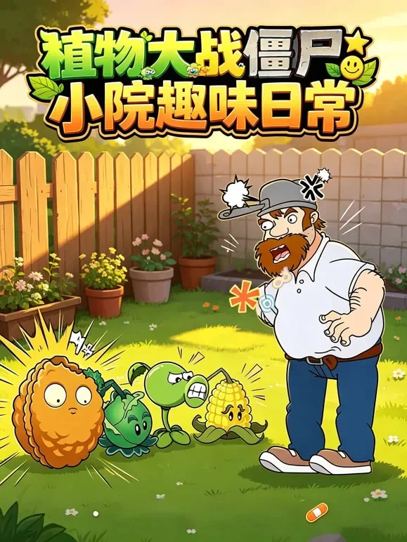 植物大战僵尸：小院趣味日常动漫海报