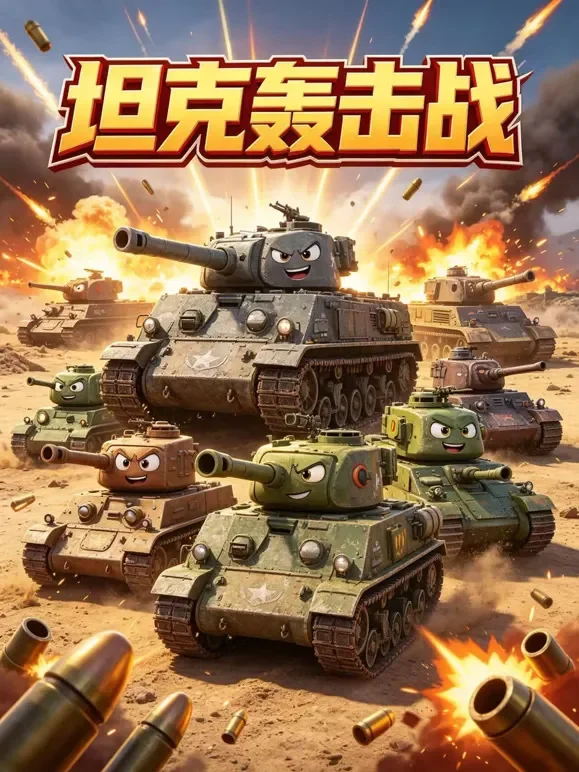 坦克轰炸战动漫海报