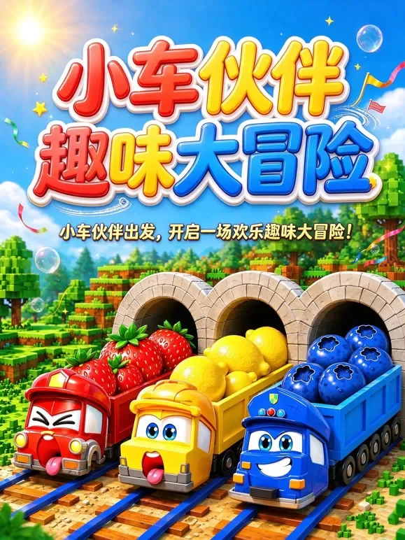 小车伙伴趣味大冒险动漫海报