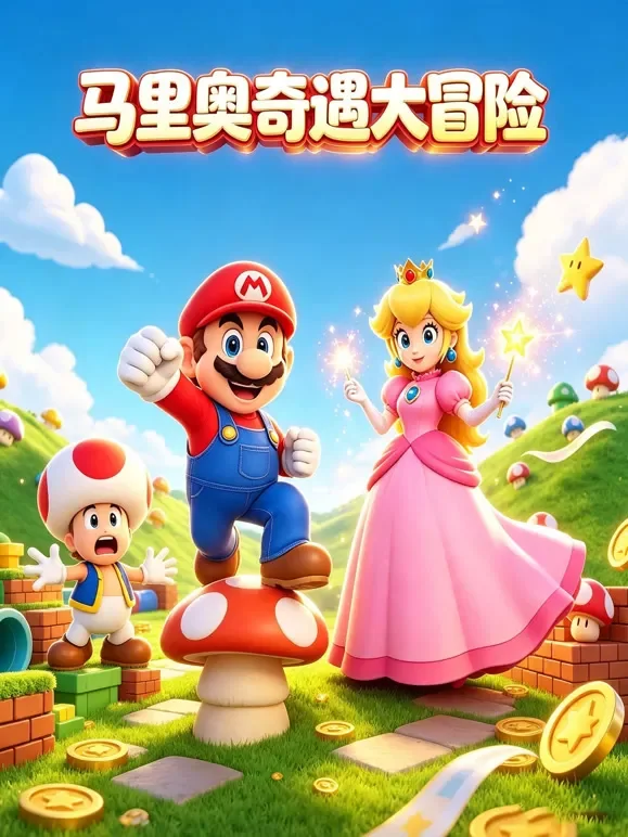 马里奥奇遇大冒险动漫海报