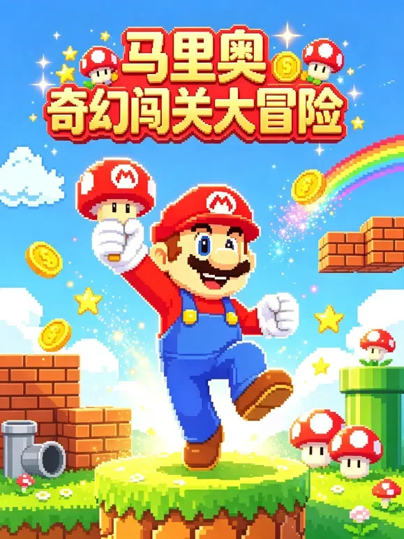 马里奥奇幻闯关大冒险动漫海报