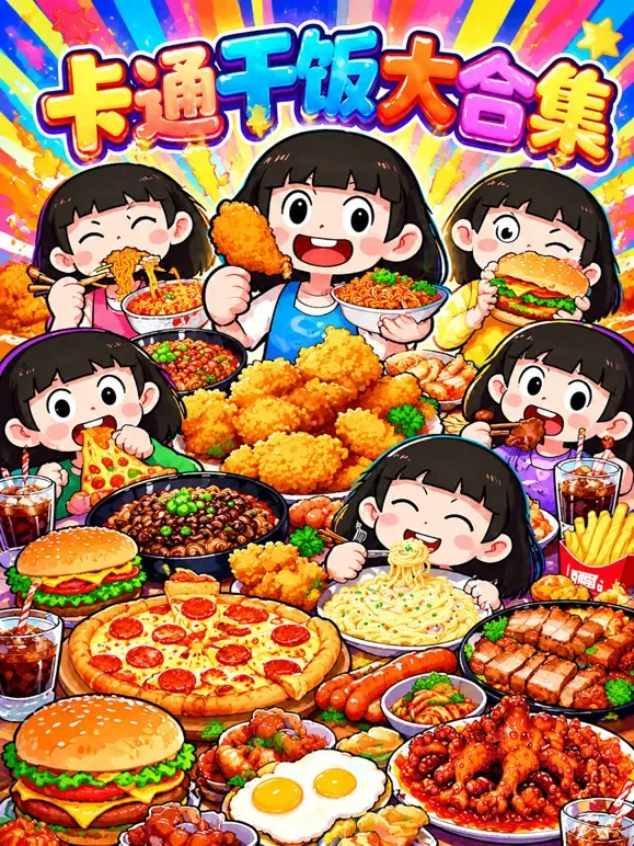 卡通干饭大合集动漫海报