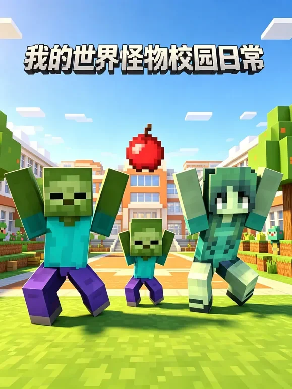 我的世界怪物校园日常动漫海报