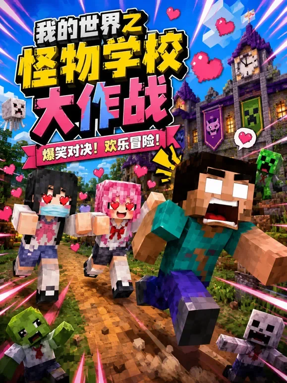 我的世界之怪物学校大作战动漫海报