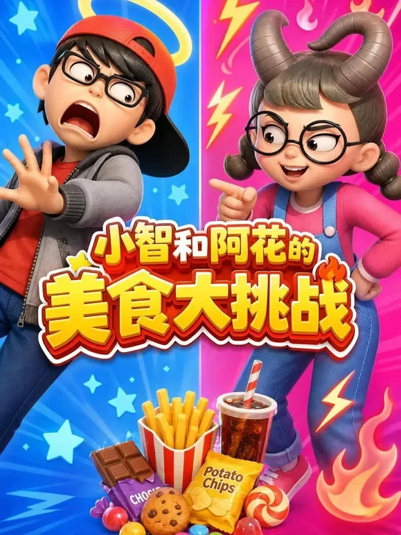 小智和阿花的美食大挑战动漫海报