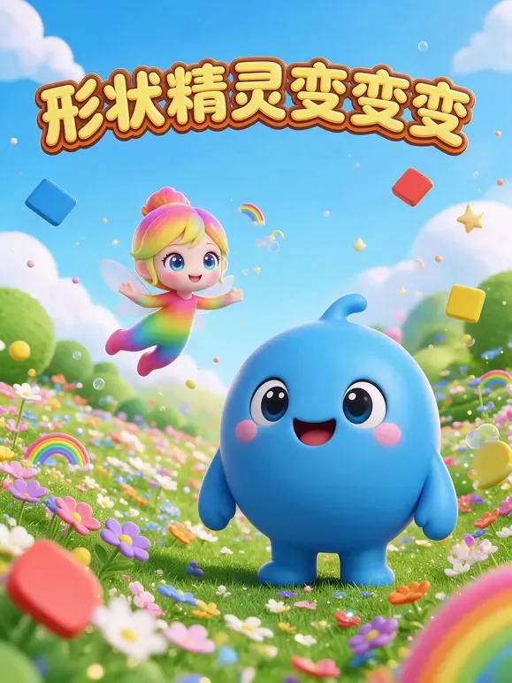 形状精灵变变变动漫海报
