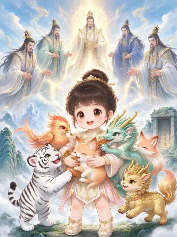 六岁萌师，五位神族接崽认亲动漫海报