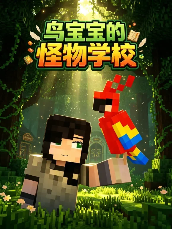 鸟宝宝的怪物学校动漫海报