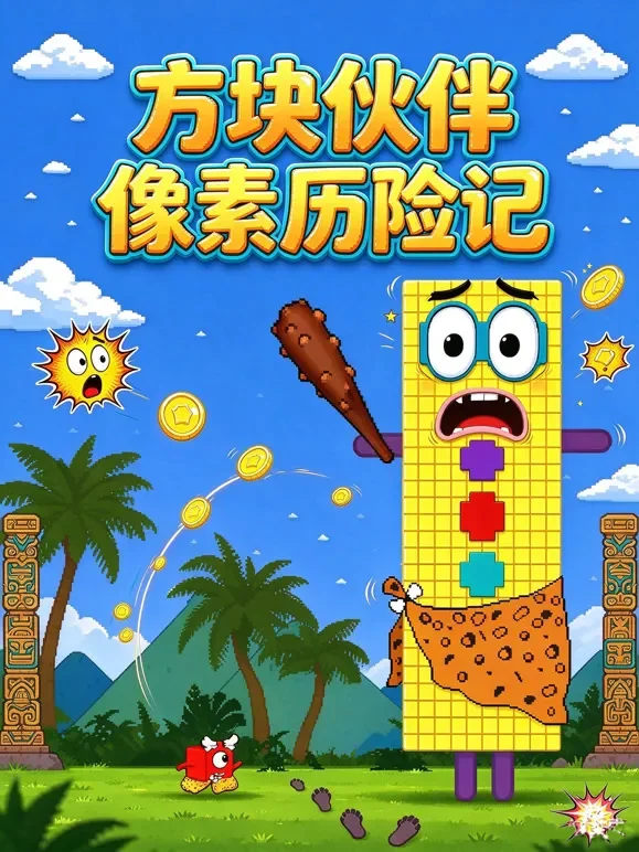 方块伙伴像素历险记动漫海报